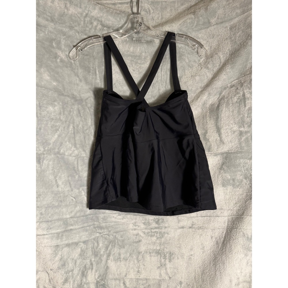 Torrid Black Tie Front Cross Back Tankini Swim Top Womens Plus Size 1 1X 577708 - Picture 3 of 10